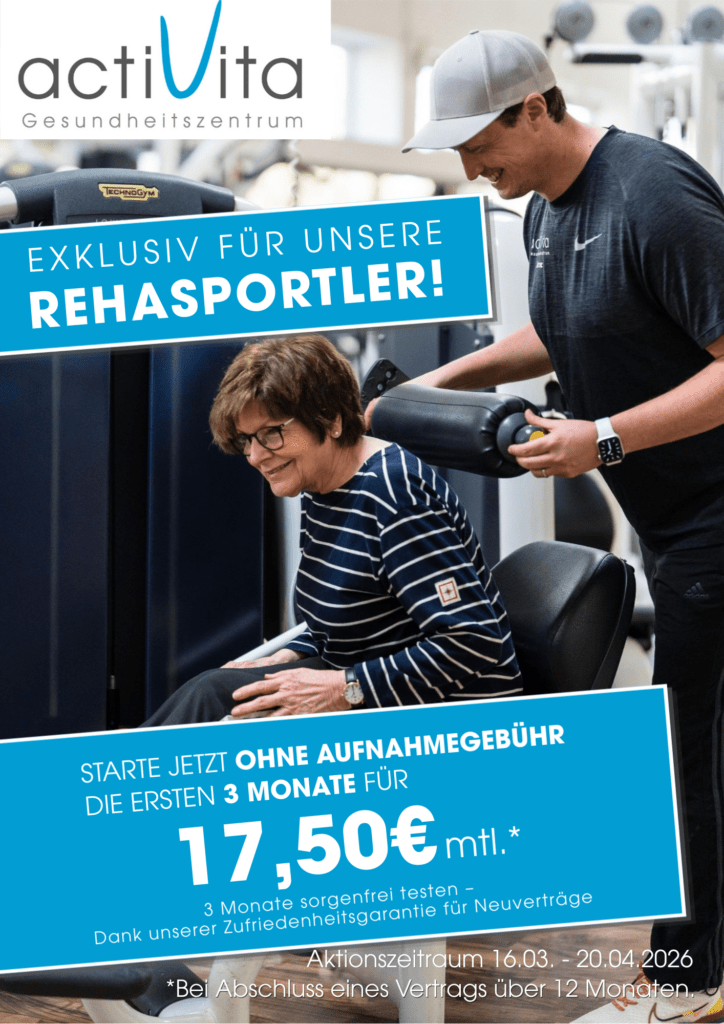 Rehasport in Paderborn: Jetzt 3 Monate für nur 17,50 € trainieren